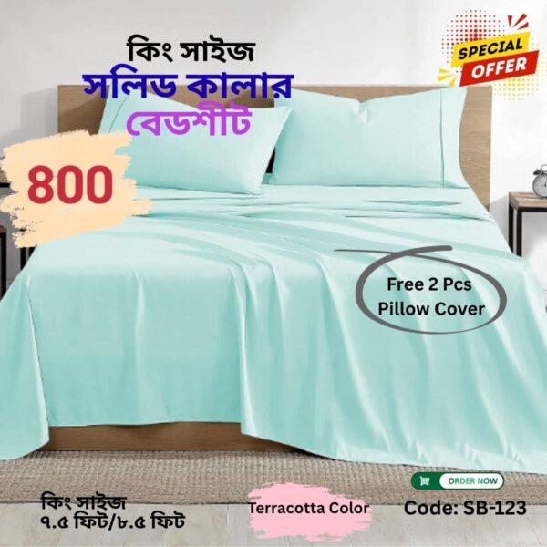 Cotton solid Bed sheet