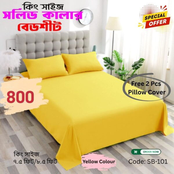 Cotton solid Bed sheet